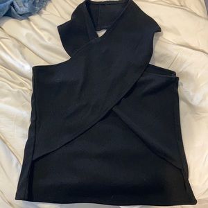 KERRently by Courtney Kerr Amazon Drop black halter top